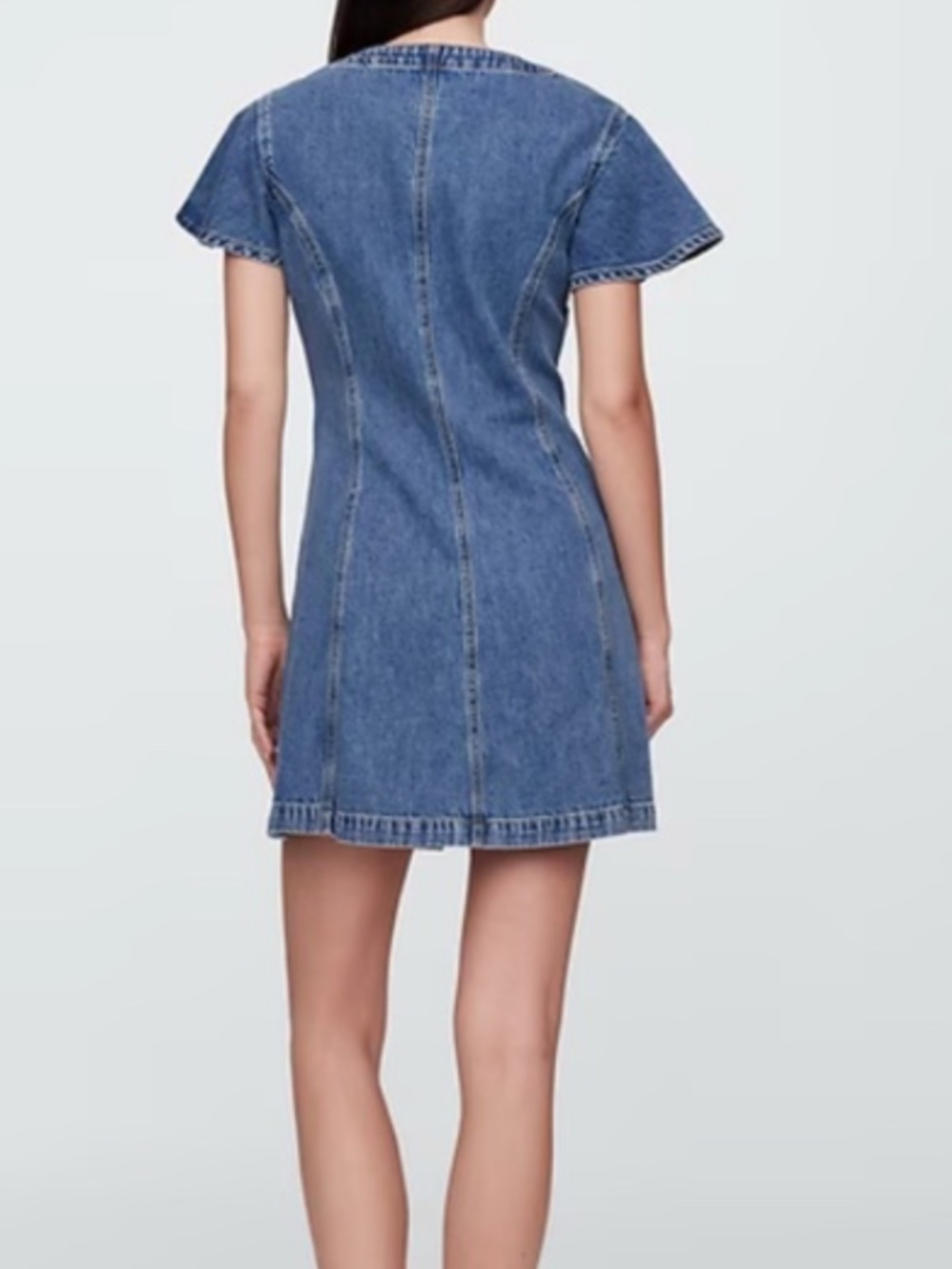 Gap Denim Flutter Sleeve Mini Dress - Medium - Picture 2 of 3